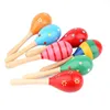 Infant Toddlers Wood Sand Hammer Wooden Maraca Rattles Kids Musical Party Favor Child Baby Shaker Toy Gift Dropship 1054 Y21455216