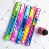 Push Bubble Silicone Bracelets Decompression Fidget Pop Finger Toys Bracelet Puzzle Press Stress Wristband Sensory Tiedyed Snap R5108965