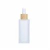 Frost Glass Dropper Fles 20 ml 30 ml 50ml etherische olie parfumflessen cosmetische container met geïmiteerd bamboe deksel