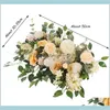 Decoratieve bloemen kransen flonen kunstmatige nep rij bruiloft boog bloemendecoratie podium backdro9428545