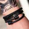 Máquina de corda de metal pulseira dura estilos industriais design masculina homens 3 bangles conjunto unisex fio braceletes 8 cores atacado