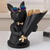 Bouledogue figurines stockage porte d'entrée clé bonbons plateau nordique lumière luxe personnalité décoration de la maison