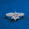 2 Engagement Ring 925 Sterling Silver Certified D Color Moissanite Diamond Weddig Rings for Women Fine Jewelry