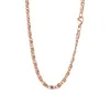 Collier chaîne plaqué or rose pour femmes trombone chaîne liée collier acier inoxydable plat serpent chaîne collier 3.5mm 20 pouces