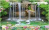 Fonds d'écran personnalisé Po Mural 3d papier peint montagne cascade lac des cygnes paysage décor à la maison salon pour murs 3 D en rouleaux