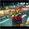 Evento material festivo entrega de jardim em casa 2021 LED Luminous Balloon Bouquet Transparente Bobo Ball Rose do dia dos namorados do dia do dia dos namorados anivers￡rio