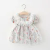 Bear Leade Toddler Baby Flowers Mesh Dresses born Girls Sweet Floral Voile Costumes Infant Girl Summer Vestidos Casual Suits 210429