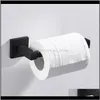 Banheiro de hardware do banheiro Gardethroom de papel higiênico suporte preto de aço inoxidável de aço montado na parede Plataforma de toalha à prova d'água Aessoria