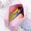 Fashion Cosmetic Bag PU Leather Makeup Handbag Girls Cute Pink Women Travel Toiletry Storage Pouch Waterproof Organizer Make Up Case