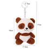 Breloki Cute Pluf Panda Brelok Key Wisiorek Piękny Niedźwiedź Łańcuchy Zwierząt Kobiety Dziewczyny Torba Samochód Fałszywy Fur Keyring Kids Prezent
