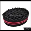 Bun Maker Magic Hair Afro Curly Weave Oval Double Sided Flat Large Wavy Small Hole Dreads Sponge Brush Z57Ps Txomp152e