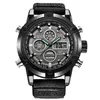 Herr Militärklocka 50 mm Big Dial LED Quartz Klocka Sport Man Relogios Masculino Montre Homme 2021 Armbandsur