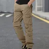 Pantaloni da uomo A vita media Cargo con cerniera Vestibilità rilassata Solido Pantaloni casual Con multitasche Streetwear Pantaloni sportivi oversize Pantalones