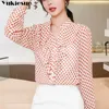 summer long sleeve dot ruffles women s shirt blouse for women blusas womens tops and blouses chiffon shirts top plus size 210412