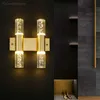 Luz de luxo pós-moderno bolha de cristal lâmpada de parede simples sala de estar quarto bedside lâmpada corredor de parede tv fundo 210724