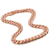 Men's Stainless Steel Necklace, 8mm / 10mm / 12mm / 14mm, Cuban Chain, Dragon Buckle, Gold, Rose Gold, Jewelry Q0809