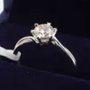 925 Sterling Silver Ring 1ct IJ color Lab Diamond jewelry Snowflake style Anniversary 211217