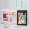 맑은 창으로 휴대용 꽃 가방 꽃 선물 포장 생일 결혼식 파티에 대 한 종이 봉투