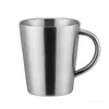 300ml 304 Stainless Steel Drink Beer tumbler Double Insulation Cup with Handle Gargle Cups Mug 4 colors T500788