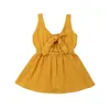 2019 Sommar solid toddler baby flicka ärmlös mode klänningar outfits casual sundress Q0716
