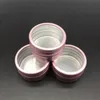 10g Empty Aluminium Cosmetic Bottle Tin with window Round Jar Can Nail Decoration Crafts Pot Container pink gold