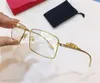 Modedesign optiska glasögon 3645642 fyrkantig metallram transparent lins djur ben enkel och affärsstil toppkvalitet clear286b