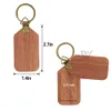 Amazon Hot Selling Luxury Blank Wood Keychain Straps Porte-clés en bois avec nom Porte-clés écologiques