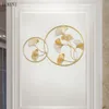 Chinese Wrought Iron Modern Minimalist Living Room Bedroom Porch Wall Hanging Ginkgo Leaf Home Decoration 210414