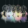 Handmade LED Moon Light Dream Catcher Penas Car Home Wall Pendurado Decoração Ornamento Presente Dreamcatcher Wind Chime 10 Cores LLA10426