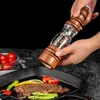 Solid wood pepper grinder pulverizer mill salt and shakers set seasoning bottle sprayer kitchen spice jar 210712