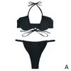 Maillot de bain Sexy pour femmes, Micro Bikini imprimé à rayures, coupe haute, tanga brésilien, push-up, vêtements de plage, tenue de Yoga, D1Q4
