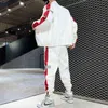 2021 Casual Mäns uppsättningar Patchwork Hip Hop College Style Koreansk stil 2piece Streetwear Fitness Male Tracksuit Kinesisk storlek XS-3XL Y1221