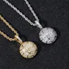 18k gold cubic zirconia basketball Necklace 60cm golden chains jewelry set Copper diamond hip hop sport football pendant Rap Necklaces for women men dropship