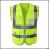 Wear Athletic Apparel Sports & Outdoors Outdoor T-Shirts High Visibility Reflective Safety Vest Waistcoat With Mti-Pockets Silk Sn Printing