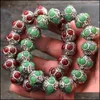 Metal Painting Arts, Crafts & Gifts Home Garden Antique Miscellaneous Wholesale Tibetan Sier Mosaic Jade Bracelet Diy Six Words Mantra Beade