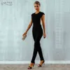 Summer Women Jumpsuit Elegant Beads Sexy Backless Sleeveless Chain Celebrity Night Club Party Jumpsuits Rompers 210423