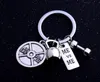Party Favor Weight Lifting Keychain Barbell Key Chain Weight Plate Charm Keyrings Personal Trainer Lovers Gifts SN3133
