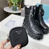 Designer Botki Mężczyźni Kobiety Monolith Kostki Martin Casual Buty Nylon Boot Wojskowe Inspirowane buty bojowe Bouch Ciepła zima przymocowany do torby