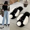 Slippers 2021 Winter Cotton For Women Korean-Style Indoor Warm Girl's Cartoon Dog Cute Shoes Plush Footwears