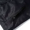 Мужчины мотоцикл куртка зима мужские искусственные искусственные кожаные куртки повседневные велосипедные пальто молнии флис мужской осень теплый тонкий подходит для одежды 21110