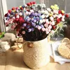Dekorativa blommor kransar 1 bukett 15 rose huvud konstgjord för vaser falska bröllop hem dekoration tillbehör flores