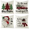 Christmas Pillow Covers Xmas Decorations Red Black Plaids Throw Cushion Pillow Case For Xmas Tree Truck Santa Claus SnowmanHome TextilesT2I52488