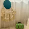 Stile coreano nuovo 2021 primavera neonate abito da principessa in pizzo manica lunga bambini bambini abiti stampati floreali Q0716