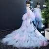 Cristalli di pizzo giallo 2021 Abiti da ragazza di fiori Bateau Balll Gown Abiti da sposa per bambina Abiti da spettacolo per la comunione economici