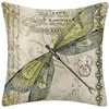 Cushion/Decorative Pillow Decorative Throw Pillows Dragonfly Pattern 45x45cm Cushion Covers For Living Room Fauxlinen Case Car Office Home D