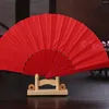 Oggetti decorativi figurine stile cinese tenuto a mano pieghevole fan di colore puro donne decorazioni decorazioni danzanti forniture detengono decorazioni di nozze artigianale deco