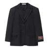 IEFB noir lâche manchette étiquette conception noir hommes costume manteau coréen Streetwear mode Double couche crantée Blazers 9Y6920 210524