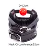NXYSm bonsage Bdsm Bondage Flirt Toys of Sex Slave Spong Leather Adjustable Collar with Silicone Open Mouth Ball Gag for Men Women Couples 1126