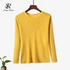 Mulheres coreanas tricotadas suéter outono inverno o pescoço manga longa elástico slim pullovers coreano quente streetwear jumper 210419