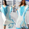 Oversize Cotton Beach Kaftan Women wear Cover ups Tunic Sarong Pareos de Playa Mujer Bikini Maxi Dress #Q773 210420